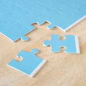 Modern blauer Farbverlauf Wasserfarbe Regenbogen Puzzle (Seite)