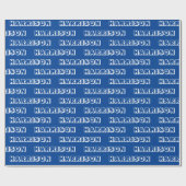 Modern blauer individuelle Name Geburtstagsgeschen Geschenkpapier (Flach)