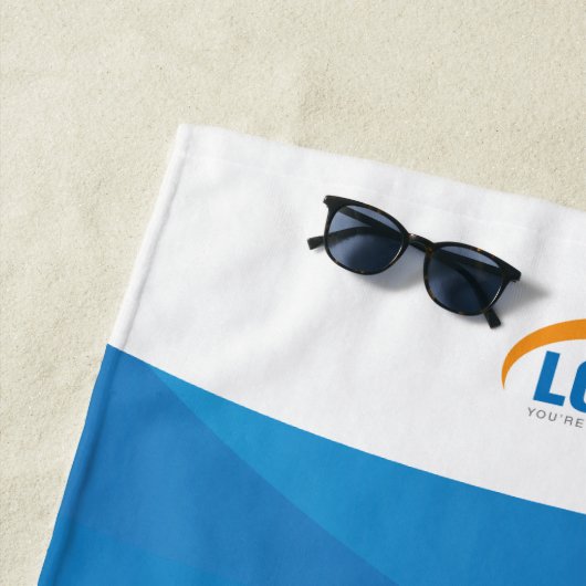 Modern blaues Logo Strandtuch (Beispiel)