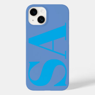 Modern blaues Minimalmonogramm Case-Mate iPhone 14 Hülle