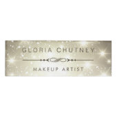 Modern blenden Sie funkelnden Bokeh Glitzer Namenschild (Vorderseite)