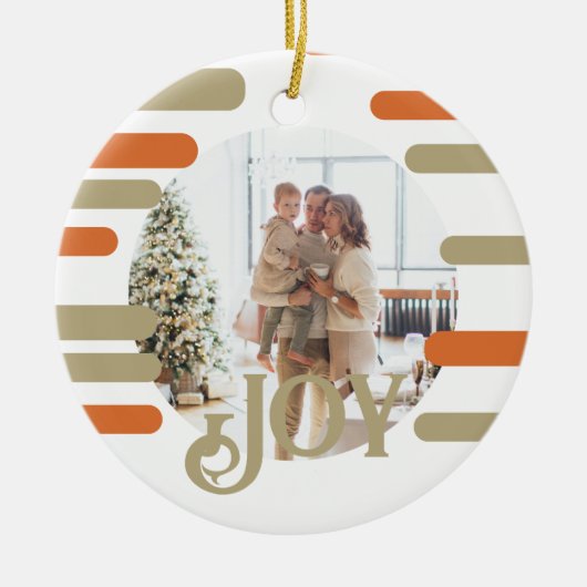 Modern Block Photo Christmas Personalized Keramik Ornament (Vorne)