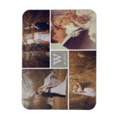 Modern Block Wedding Monogram Foto Collage Magnet (Vertikal)
