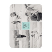 Modern Block Wedding Monogram Foto Collage Magnet (Vertikal)