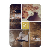 Modern Block Wedding Monogram Foto Collage Magnet (Vertikal)