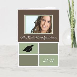 Modern Blocks Folded Graduation Invitation (green) Einladung