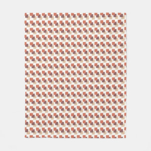 Modern Blocks Orange Brown Cream Fleecedecke