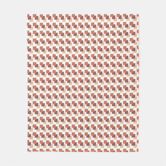 Modern Blocks Orange Brown Cream Fleecedecke (Vorderseite)