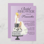 Modern Blonde Bride Bridal Dusche Einladung (Vorne/Hinten)