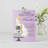 Modern Blonde Bride Bridal Dusche Einladung (Stehend Vorderseite)