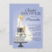 Modern Blonde Bride Bridal Dusche Einladung (Vorne/Hinten)