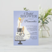 Modern Blonde Bride Bridal Dusche Einladung (Stehend Vorderseite)