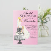 Modern Blonde Bride Bridal Dusche Einladung (Stehend Vorderseite)