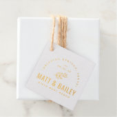 Modern Bloom Wedding Monogram Real Gold Foil Geschenkanhänger (Mit Box)