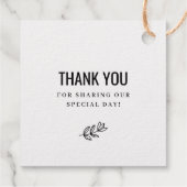 Modern Bloom Wedding Monogram Real Gold Foil Geschenkanhänger (Rückseite)