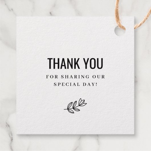 Modern Bloom Wedding Monogram Real Gold Foil Geschenkanhänger (Rückseite)