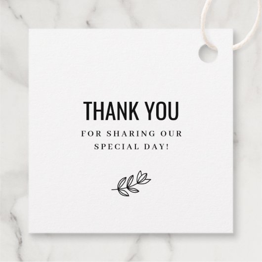 Modern Bloom Wedding Monogram Vielen Dank Geschenkanhänger (Rückseite)