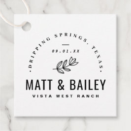 Modern Bloom Wedding Monogram Vielen Dank Geschenkanhänger