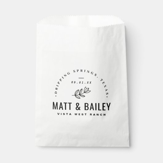 Modern Bloom Wedding Monogram Vielen Dank Geschenktütchen (Vorderseite)