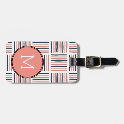 Modern Blooming abstract pattern Chevron Gepäckanhänger (Vorderseite horizontal)