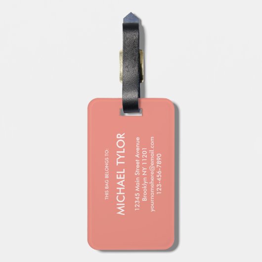 Modern Blooming abstract pattern Chevron Gepäckanhänger (Rückseite vertikal)