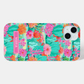 Modern Blooming Cacti Personalized Case-Mate iPhone Hülle (Rückseite (Horizontal))