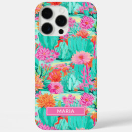 Modern Blooming Cacti Personalized iPhone 16 Pro Max Hülle