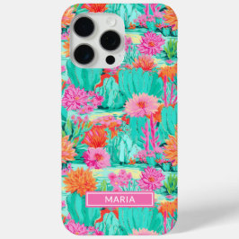 Modern Blooming Cacti Personalized Case-Mate iPhone Hülle