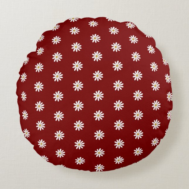 Modern Blooming Floral Round Home Pillow Rundes Kissen (Vorderseite)