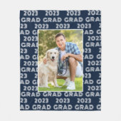 Modern Blue 2023 Grad Foto Typografie Fleecedecke (Vorderseite)