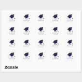 Modern Blue 2025 Abschluss Runder Aufkleber (Blatt)