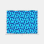 Modern Blue 3D Geometric Cube Pattern Baby Blanket Fleecedecke (Vorderseite (Horizontal))