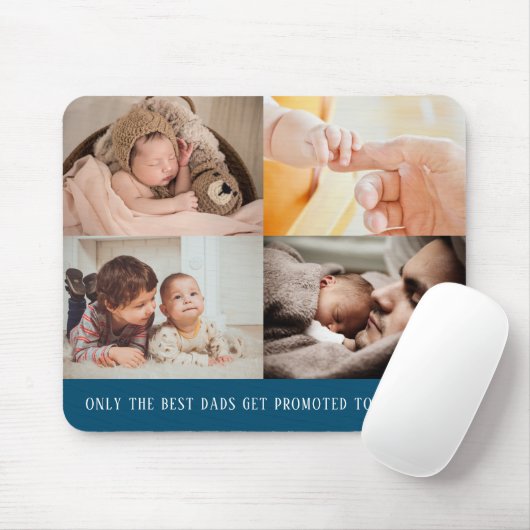 Modern Blue 4 Foto Collage für Opa Mousepad (Mit Mouse)