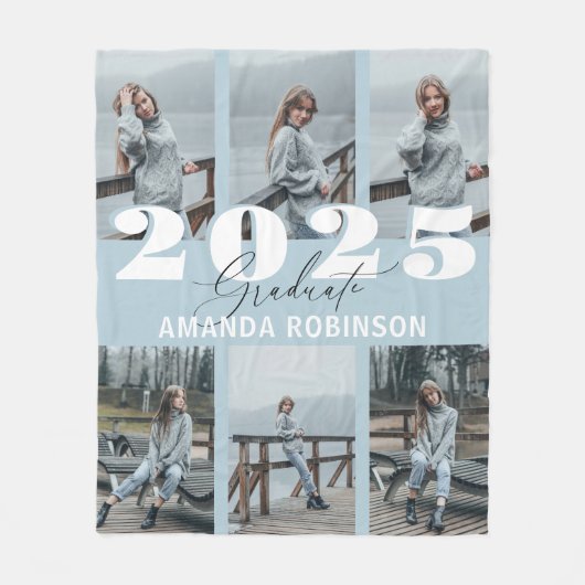 Modern Blue 6 Foto Abschluss Fleecedecke (Vorderseite)