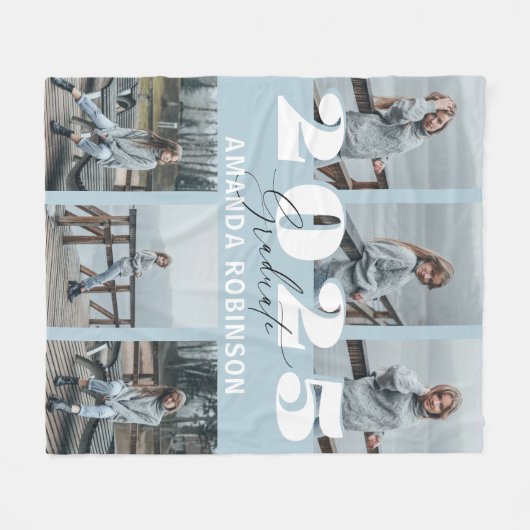 Modern Blue 6 Foto Abschluss Fleecedecke (Vorderseite (Horizontal))