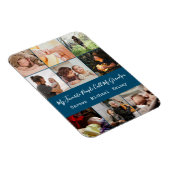 Modern Blue 9 Foto Collage für Opa Magnet (Rechte Seite)