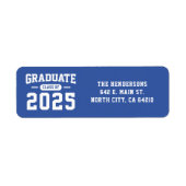 Modern Blue Abschluss Rücksendeadresse (Vorne)