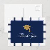 Modern Blue Abschluss Vielen Dank Postkarte (Vorne/Hinten)