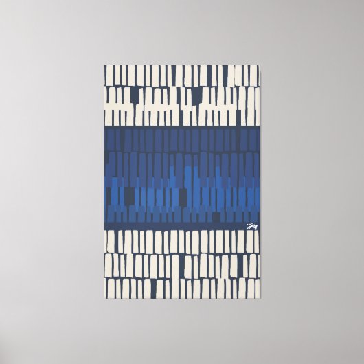 Modern Blue Abstract Geometric Wall Art Leinwanddruck (Vorderseite)