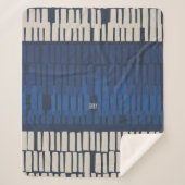 Modern Blue Abstract Geometric Wall Art Sherpadecke (Vorderseite)