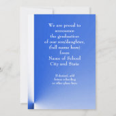 Modern Blue Abstract Grad Announcement with photo Einladung (Rückseite)