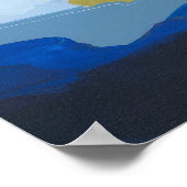 Modern Blue Abstrakt Expressionismus Malerei Poster (Ecke)