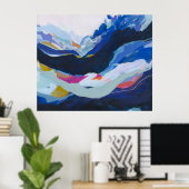 Modern Blue Abstrakt Expressionismus Malerei Poster (Heimbüro)