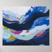 Modern Blue Abstrakt Expressionismus Malerei Poster (Vorne)