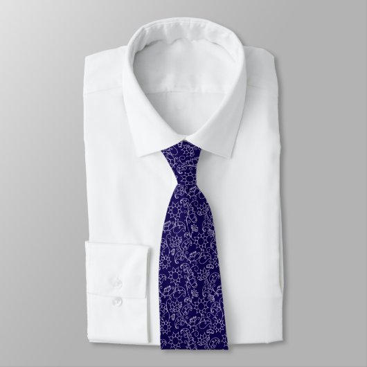 Modern Blue Abstrakt Necktie Krawatte (Gebunden)