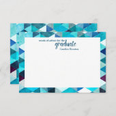 Modern Blue Abstrakt Pattern Word of Advice Cards Hinweiskarte (Vorne/Hinten)