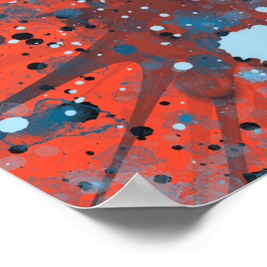 Modern Blue Abstrakt Poster (Ecke)