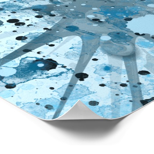 Modern Blue Abstrakt Poster (Ecke)