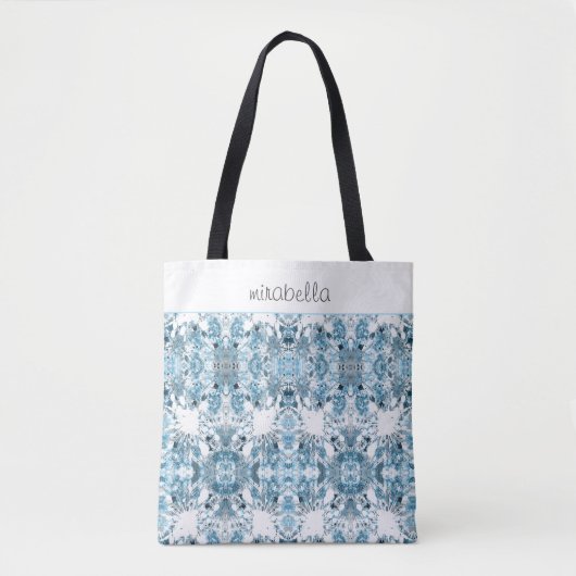Modern Blue Abstrakt Tasche (Vorderseite)