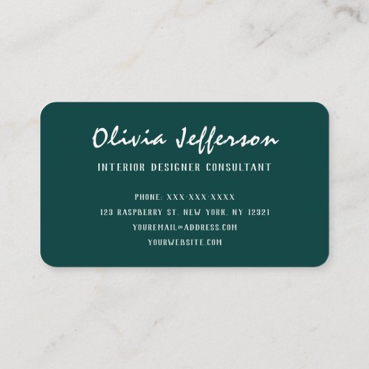 Modern Blue Abstrakt Wavy Lines Interieur Visitenkarte (Rückseite)